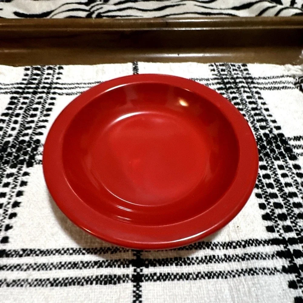 Vintage‎ Dallas Ware Red Melamine Dinner Plate and Bowl Set 2pc Retro MCM USA